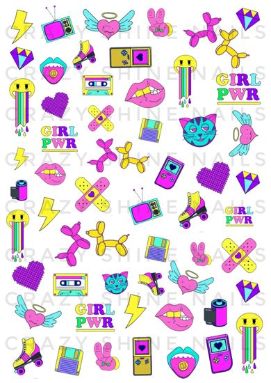 Слайдер-дизайн Crazy Shine Nails mini: Назад в 90-е