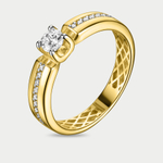 Кольцо женское из желтого золота 585 пробы с фианитами (арт. 903331-4102)