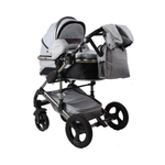 Детская коляска LUXMOM 555-W 3В1 серый текстиль