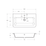 Тумба подвесная с керамической раковиной BelBagno ALBANO-CER-800-2C-SO-RR