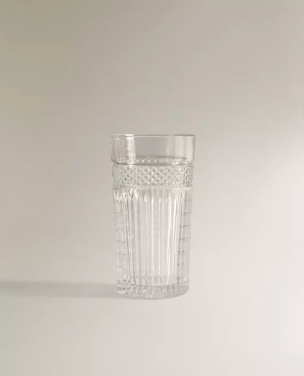 ZARA HOME СТЕКЛЯННЫЙ СТАКАН ДЛЯ ПРОХЛАДИТЕЛЬНЫХ НАПИТКОВ С РЕЛЬЕФНЫМ УЗОРОМ, ПРОЗРАЧНЫЙ