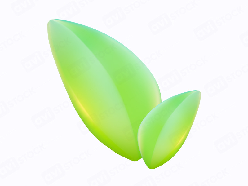 3D-иллюстрация зеленых листьев
