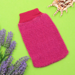 Мочалка - варежка массажная жёсткая «SANTA MONIKA - VERANOVA», цвет лиловый, 20*13см (ZIP пакет)