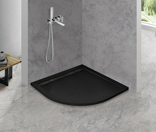 Душевой поддон из искусственного камня Cezares Tray AS 90х90 TRAY-AS-R-90-30-NERO Черный матовый