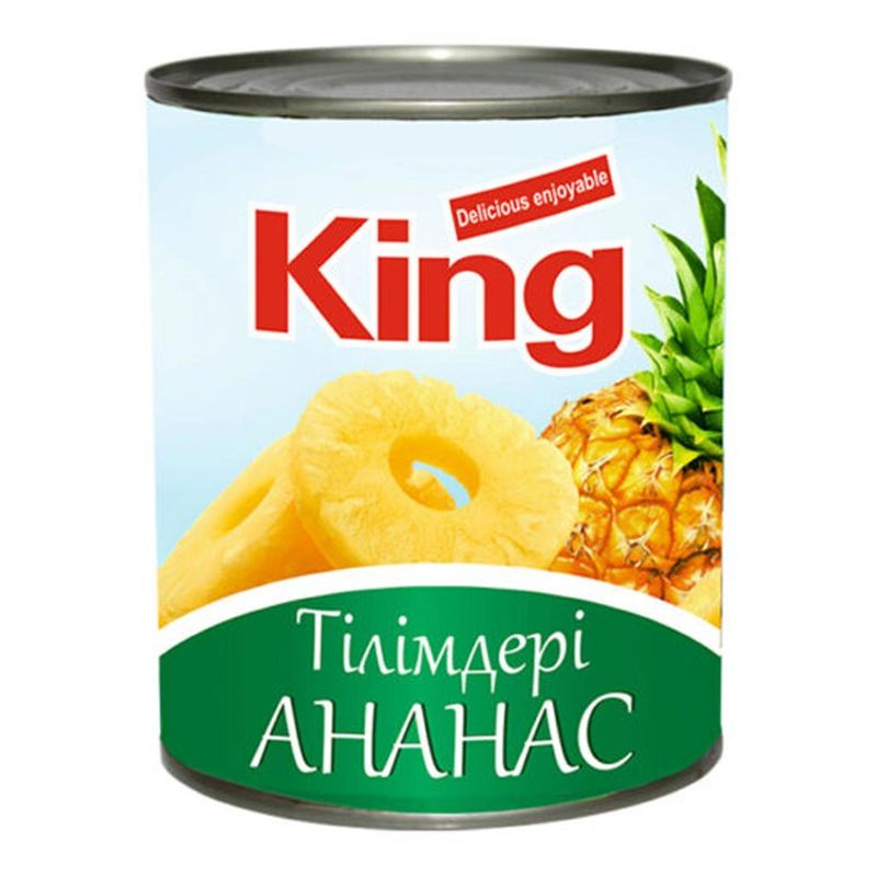 Ананасы консервированные KING кусочки в легком сиропе 580 мл/бан 24 бан/уп