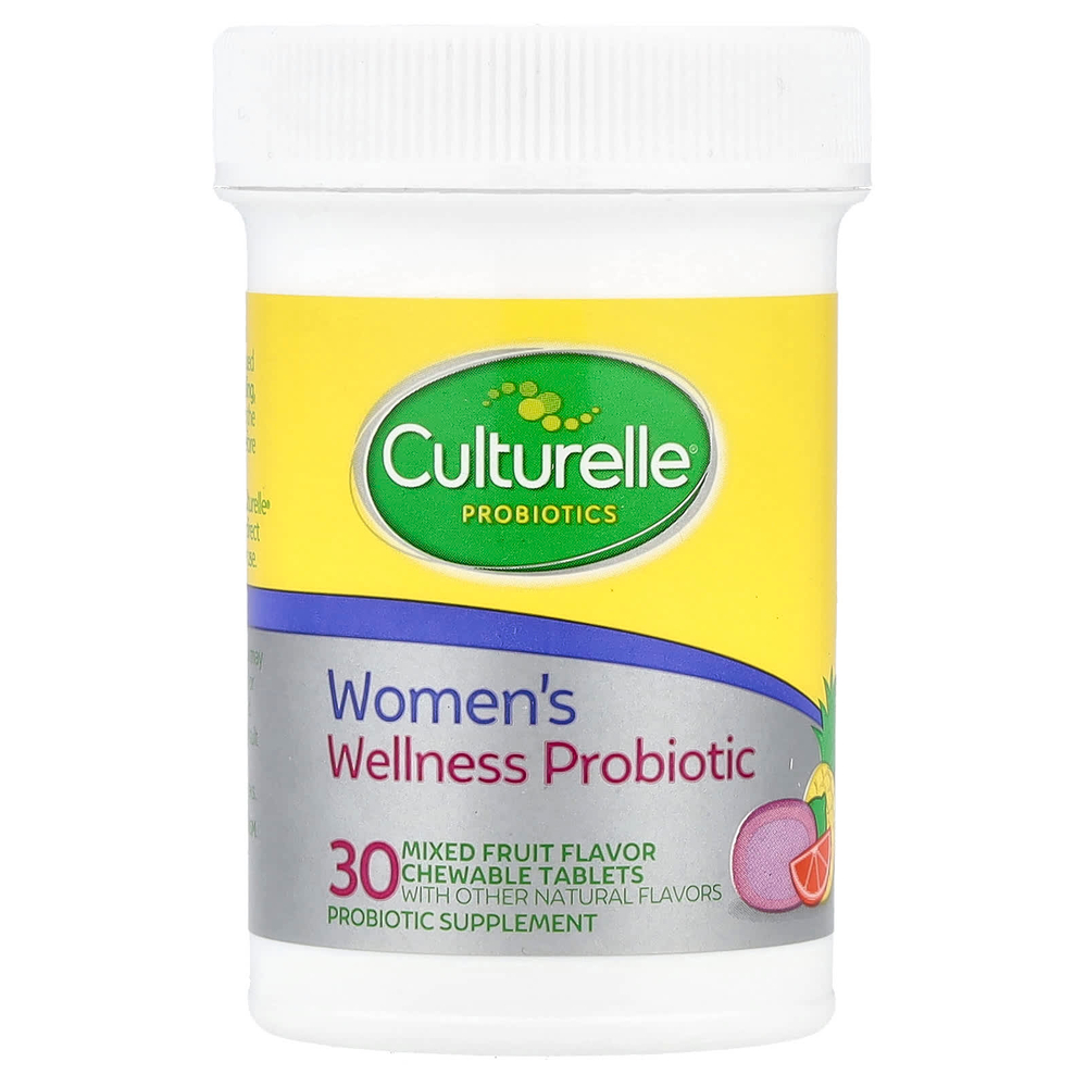 Culturelle, Пробиотики, пробиотики для женщин, фруктовое ассорти, 30 жевательных таблеток