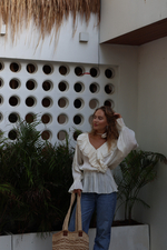 Блуза с рюшами молочный