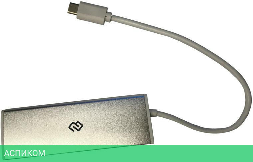 USB-хаб Digma HUB-4U3.0-UC серебристый