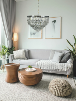 Люстра подвесная Lanbos Crystal, 11 ламп Е14, 440 Вт, до 25 кв м, хром