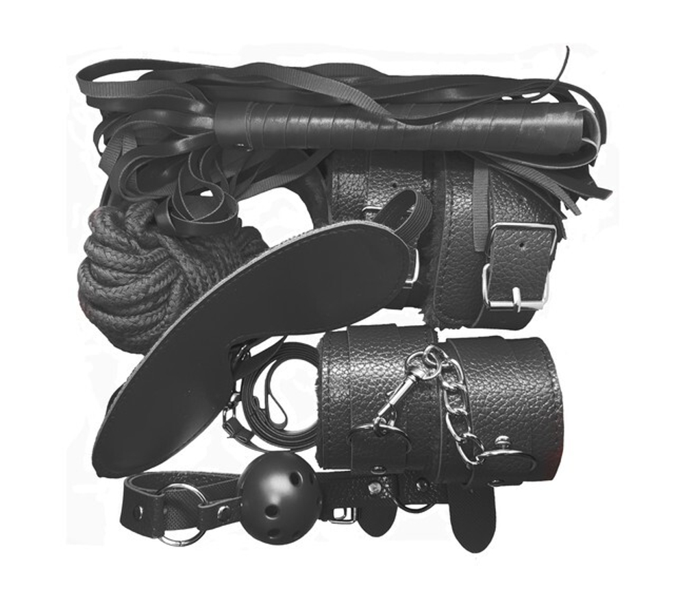 Секс-набор для бондажа Onjoy BDSM Starter Kit черный (7 предметов) (Цвет: черный)