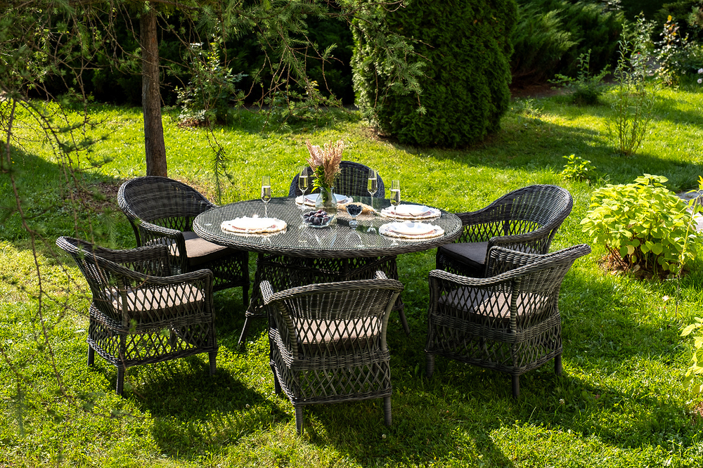 "Эспрессо–150 S" обеденная группа плетеная, цвет графит