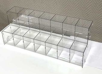 Подставка витрина для ручек и карандашей 14 ячеек 2мм ПЭТ