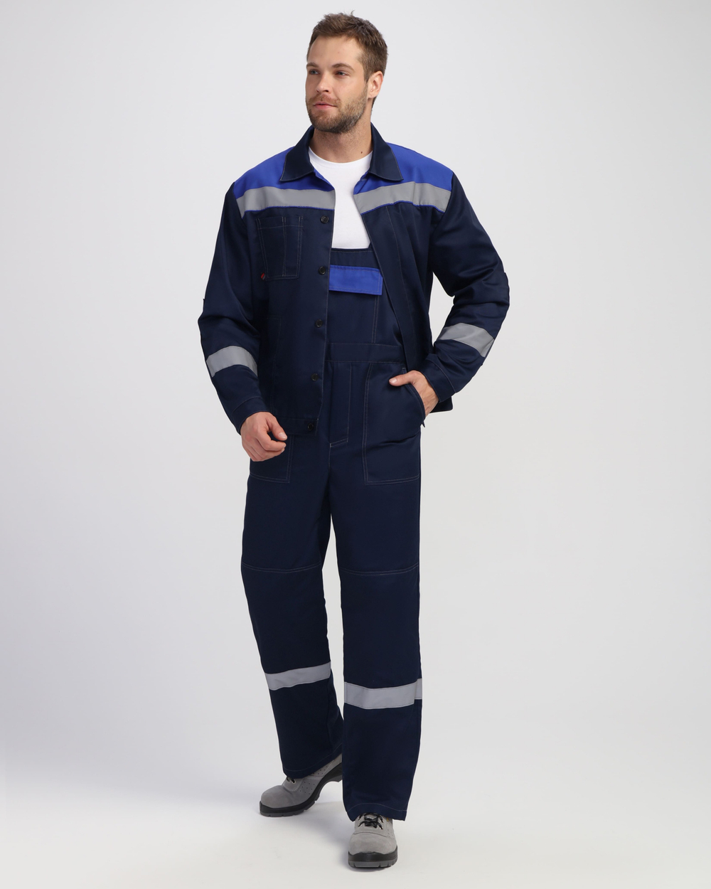 Костюм Лигор-2 Премиум СОП К. (тк.Смесовая,240) п/к, т.синий/васильковый