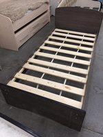 Кровать-2 одинарная с 1-й фигурной спинкой 900*1900 ясень анкор темный