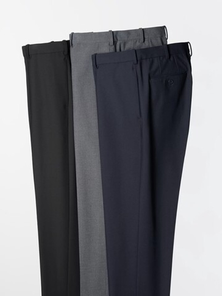 UNIQLO БРЮКИ ДЛИНОЙ ДО ЩИКОЛОТКИ, ТЕМНО-СИНИЙ