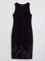 Летнее черное платье в сад для девочки