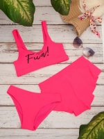 купальник раздельный 3 в 1 с топом и шорты-юбка