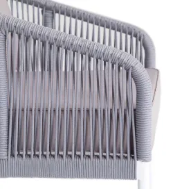 "Канны" лаунж-зона 4-местная плетеная из роупа (веревки), цвет светло-серый