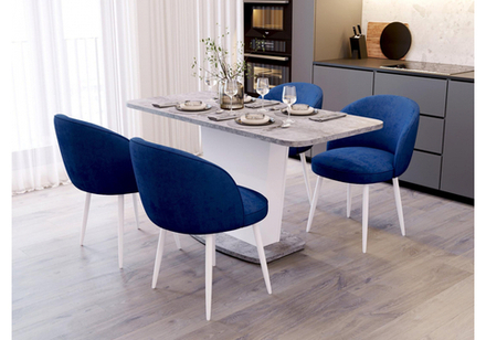 Стол деревянный Woodville Комфорт цемент светлый, белый