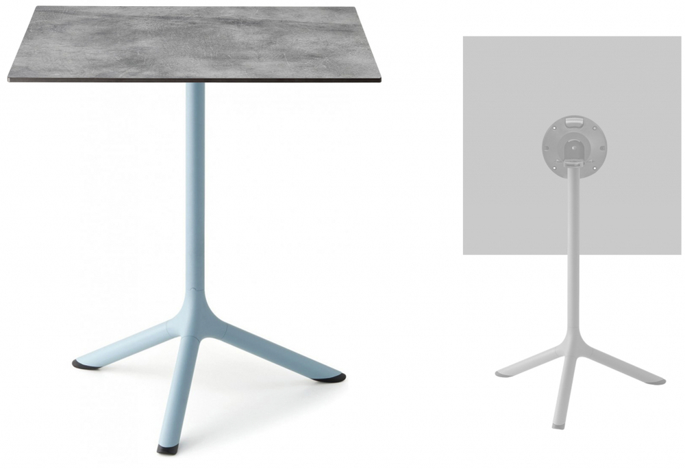 Стол ламинированный обеденный складной Scab Design Tripe Folding, голубой, цементный