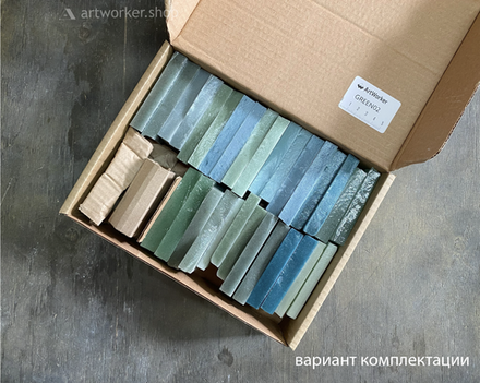 BOXSET GREEN 02 (5кг) - набор смальты в кирпичиках