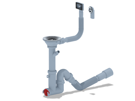 Сифон Ани 31/2*40 прям,с отвдля ст.м,с гиб.круг и прям пер