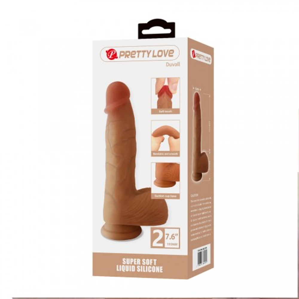 Реалистичный фаллоимитатор на присоске Duvall (19,3*4,5 см)