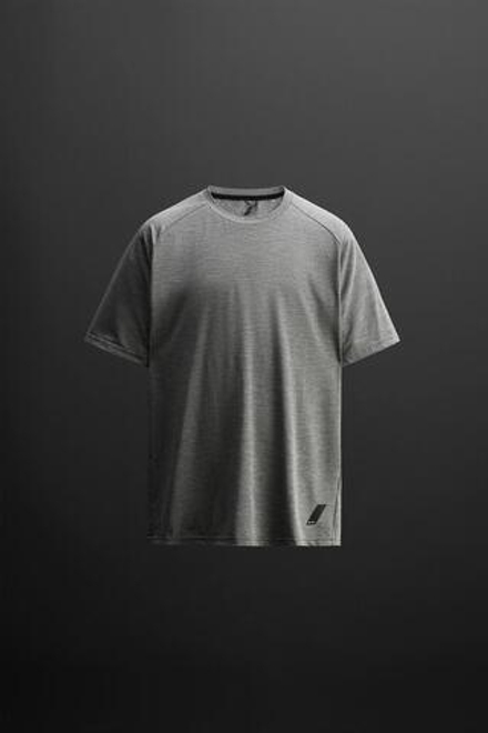 ZARA БАЗОВАЯ СПОРТИВНАЯ ФУТБОЛКА, БЕЛЫЙ/СЕРЫЙ
