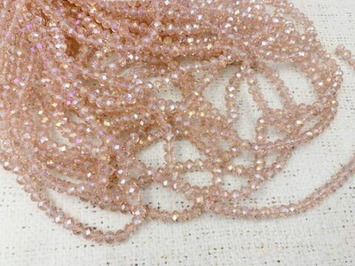 Бусины граненые Рондель, d 6 мм, 1 уп=10 нитей, 1 нить 45 см, персик