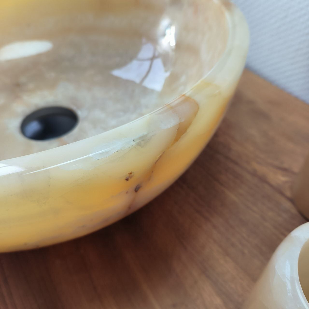 Раковина из оникса Bowl Yellow BO-66081 40*40*15 из натурального камня