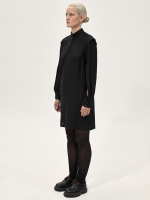 Платье-рубашка с разрезами на рукавах "Девичье". Черное