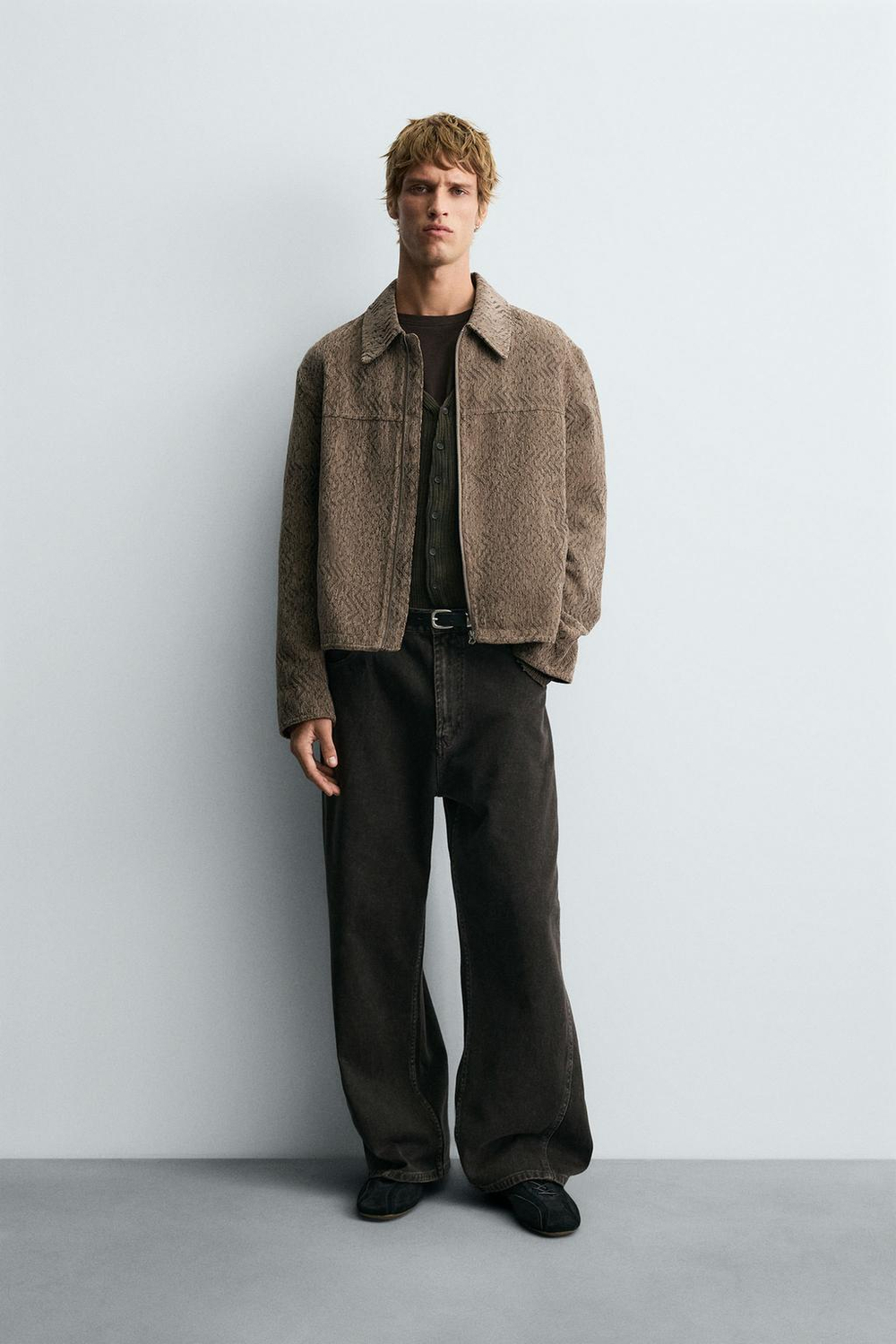 ZARA ЖАККАРДОВАЯ КУРТКА, БЕЖЕВЫЙ