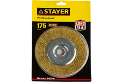Щетка дисковая PROFESSIONAL (175х22 мм; витая стальная проволока 0.3 мм) для УШМ STAYER 35122-175