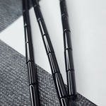 Агат черный, черный оникс, трубочка, цилиндр, р-р 13×4мм, штучно