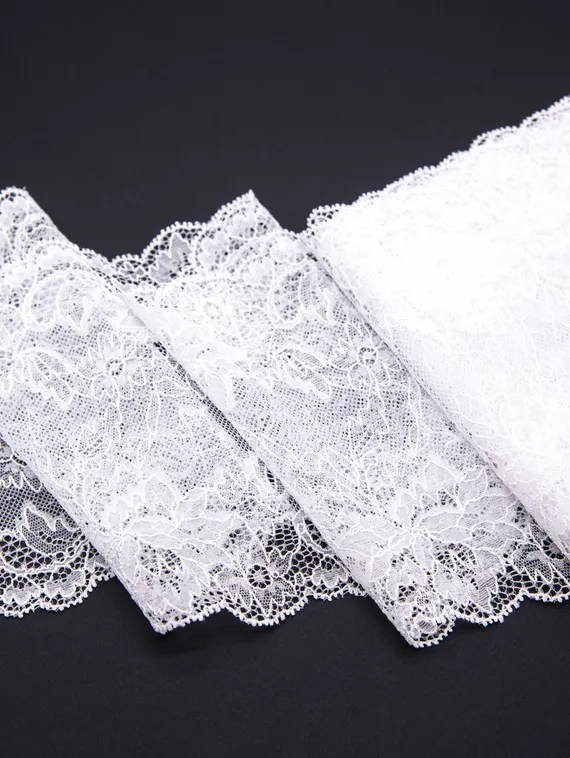 03-191 Кружево эластичное 16,5 см, белый 001