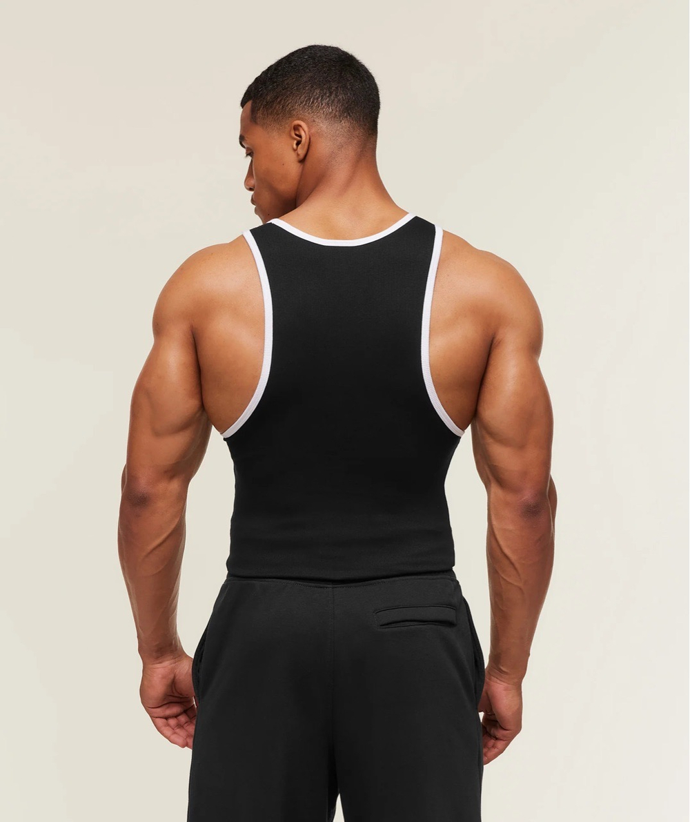 Майка GYMSHARK Ribbed Tank Black/White
