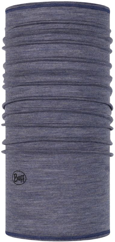 Тонкий шерстяной шарф-труба Buff Wool lightweight Light Denim Multi Stripes Фото 1