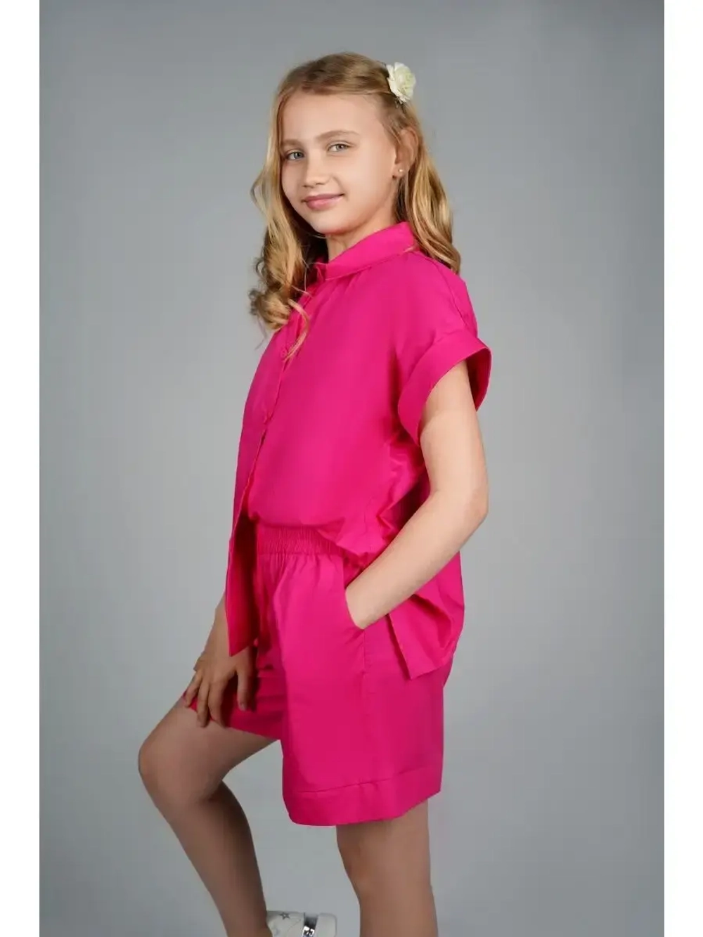 Костюм для девочки летний шорты рубашка