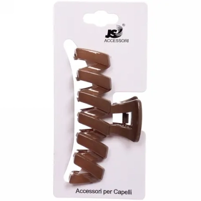 Заколка-краб для волос на блистере «Magic Gloss», зигзаг, микс 6 цветов, 9,8см