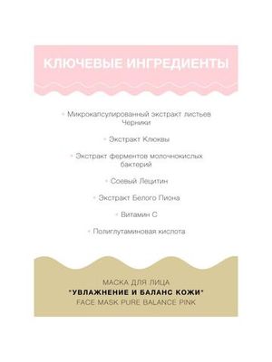 LuLuLun Набор из 36 масок для лица «Увлажнение и Баланс кожи» Face Mask Pure Balance Pink