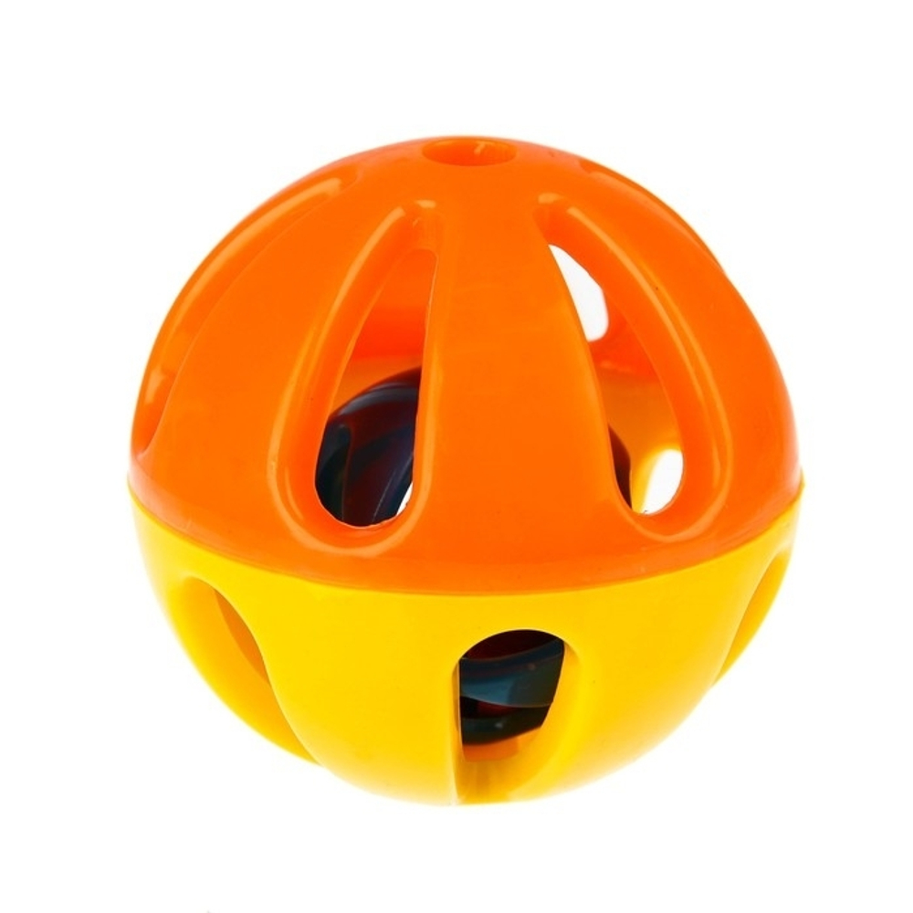 1908932/Погремушка на кол,внутри корпуса шар-погремушка,верхняя часть - мягкий ПВХ, в/п/12