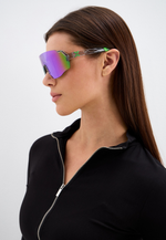 Спортивные очки HILX Savage (L) Shiny Crystal Grey Green / Green Lens