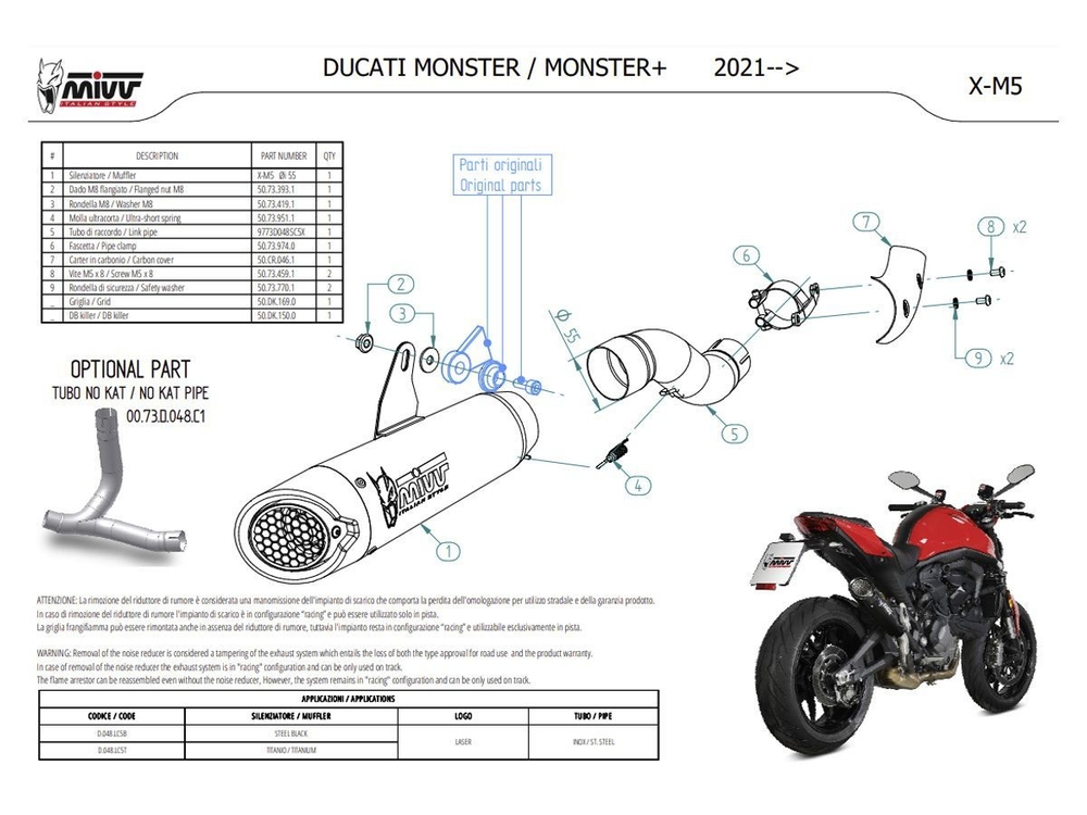D.048.LC5T MIVV X-M5 SILENCER TITANIUM CARBON (M 937)
