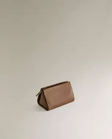 ZARA HOME МАЛЕНЬКИЙ КОЖАНЫЙ НЕСЕССЕР, КОРИЧНЕВЫЙ