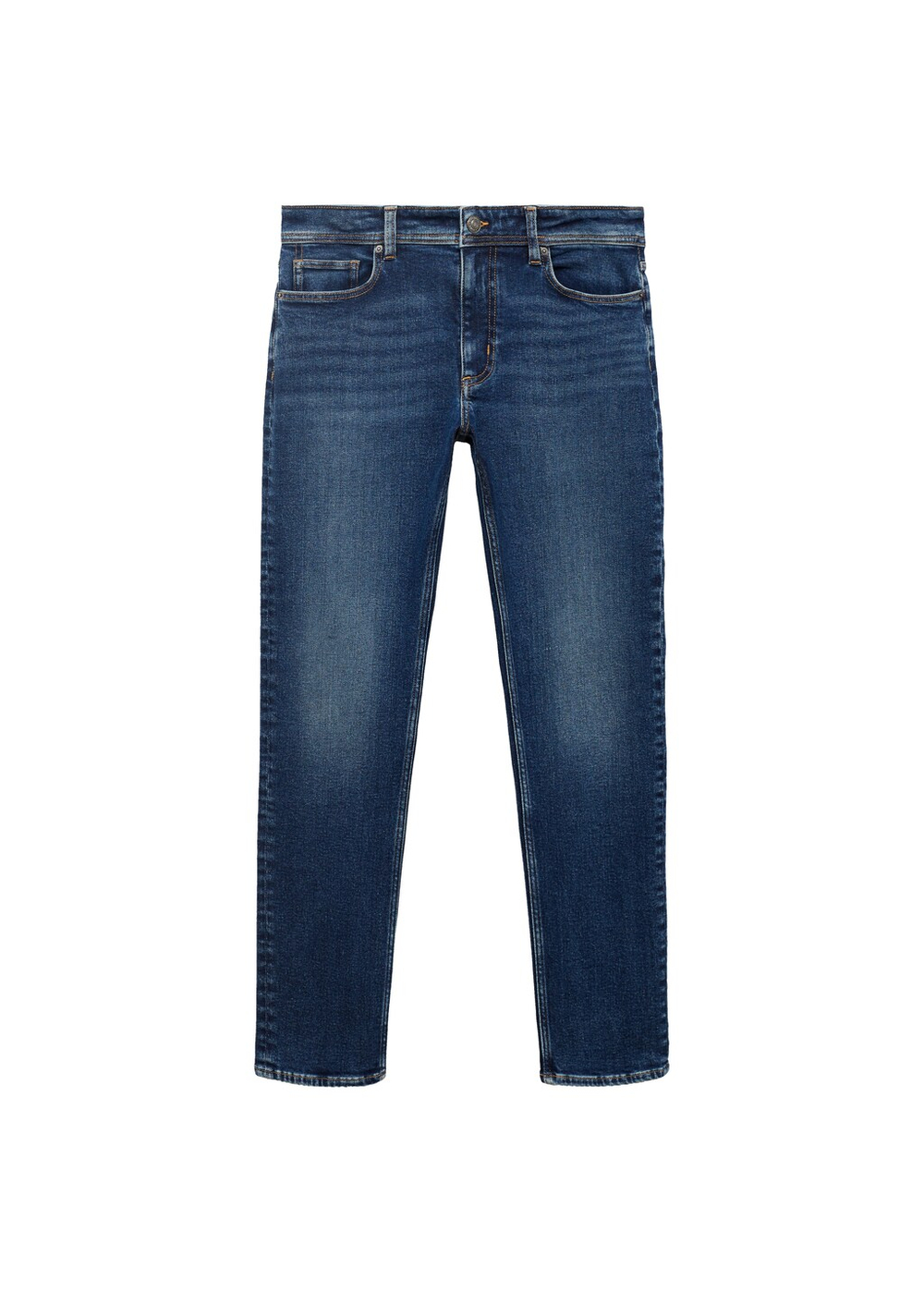 Джинсы Jan slim fit темного цвета с эффектом потертости