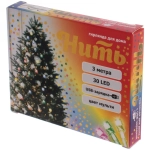 Гирлянда для дома с USB-зарядкой 3м 30 ламп LED, прозрач.провод, IP-20, Мультицвет