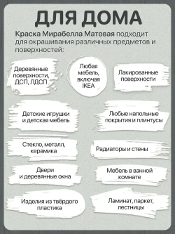 Специальная краска для перекраски мебели Мирабелла Матовая, Шиншилла, 500 мл, быстросохнущая, на водной основе, без запаха, матовое покрытие, темно-серый