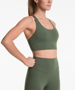 Oysho Спортивный бюстгальтер с бретелями на спине, хаки