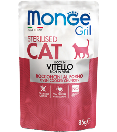 Монж Cat Grill для стерилизованных кошек Итальянская телятина, 85гр.
