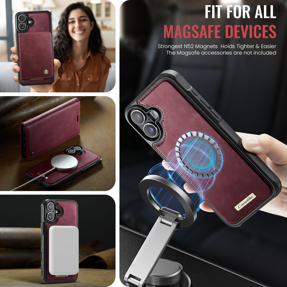 Чехол-кошелек CaseMe 2 in 1 MagSafe iPhone 16+
